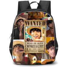 One Piece Netflix Monkey D Luffy Backpack School Bag StudentPack - Monkey D Luffy Wanted Collage Poster