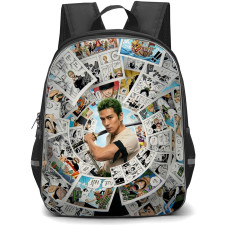 One Piece Netflix Roronoa Zoro Backpack School Bag StudentPack - Roronoa Zoro Manga Collage Anime Poster