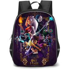 The Owl House Backpack Student Pack - Characters Fierce Poster On Violet Background