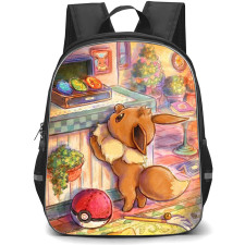 Pokemon Eevee Backpack School Bag StudentPack - Pokemon Eevee Trading Card Game Art Poster