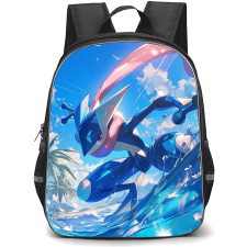 Pokemon Greninja Backpack School Bag StudentPack - Pokemon Greninja Water Skating Anime Art Poster