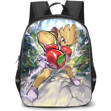 Pokemon Hitmonchan Backpack School Bag StudentPack - Pokemon Hitmonchan Punching A Leaf Illustration Art Poster