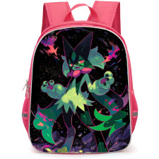 Pokemon Meowscarada Backpack School Bag StudentPack - Pokemon Meowscarada Standing Anime Art On Black Background