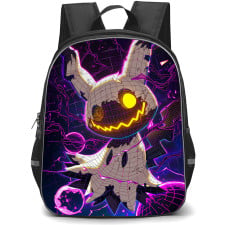Pokemon Mimikyu Backpack School Bag StudentPack - Pokemon Mimikyu As A Ghost Purple Grid Art Poster