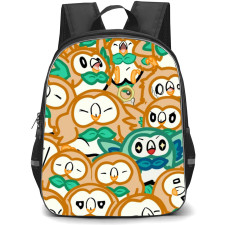 Pokemon Rowlet Backpack School Bag StudentPack - Pokemon Rowlet Collage Poster