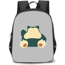 Pokemon Snorlax Backpack StudentPack - Snorlax Minimalist Art On Gray Background
