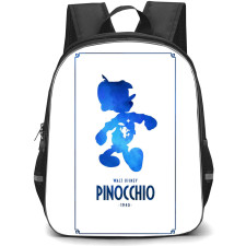 Pinocchio Backpack StudentPack - Blue Silhouette Poster