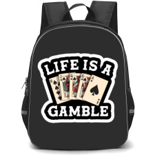 Poker Backpack Student Pack - Poker Black and Gold Patt