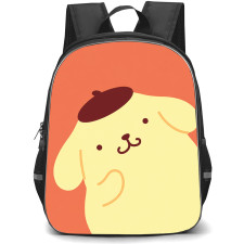 Pompompurin Sanrio Backpack School Bag StudentPack - Pompompurin Sanrio Peeking Portrait On Orange Background