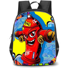 Pop Art Pattern Backpack StudentPack - Fierce Fire Hydrant Wow Expression