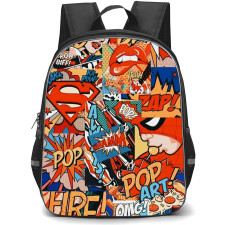 Pop Art Pattern Backpack StudentPack - Spiderman Kissing Lolipop Coke Whamm