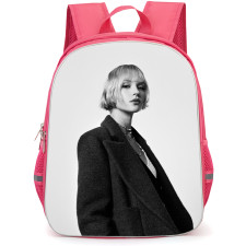 Angele Backpack School Bag StudentPack - Angele Wear Black Coat Grayscale Side Portrait Poster