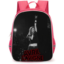 Avril Lavigne Backpack School Bag StudentPack - Avril Lavigne Greyscale Rock and Roll Pose