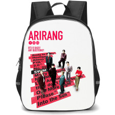 BTS Backpack School Bag StudentPack - BTS ARIRANG Album Poster Group Minimal Red Layout Poster