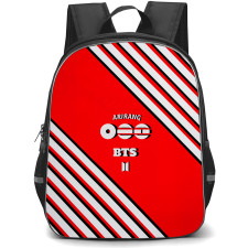 BTS Backpack School Bag StudentPack - BTS Arirang Concert Grey Stripe On Red Background Design Poster