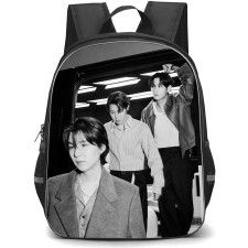 BTS Backpack School Bag StudentPack - BTS GQ Magazine Black And White Poster