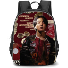 BTS J-Hope Backpack School Bag StudentPack - J-Hope Lipstick Mark Red Tone Collage Poster
