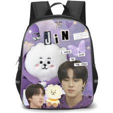 BTS Jin Backpack School Bag StudentPack - Jin I Would Give You The Moon Collage Poster