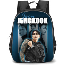 BTS Jungkook Backpack School Bag StudentPack - Jeon Jungkook Cinematic Blue Glow Poster