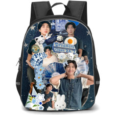 BTS Kim Namjoon Backpack School Bag StudentPack - Kim Namjoon Cute Indigo Collage Poster