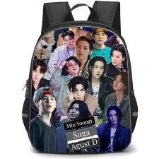 BTS SUGA Backpack School Bag StudentPack - SUGA Agust D Collage Collage Poster