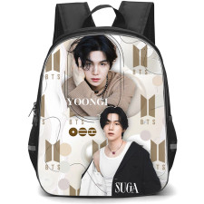 BTS SUGA Backpack School Bag StudentPack - SUGA Monomarks Collage Poster