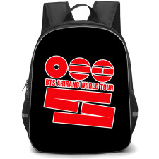 BTS Backpack School Bag StudentPack - BTS World Tour Red Straps Logo Sticker