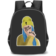 Billie Eilish Backpack Student Pack - Beanie Hat Portrait Vector Art Sticker