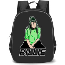 Billie Eilish Backpack Student Pack - Green Shirt Portrait Vector Art Sticker