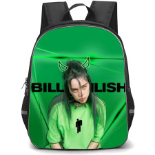 Billie Eilish Backpack Student Pack - Neon Horns Portrait On Green Background