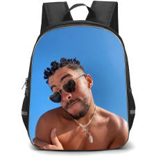 Bad Bunny Backpack School Bag StudentPack - Benito Antonio Martínez Ocasio Heart Sunglasses Blue Sky Portrait