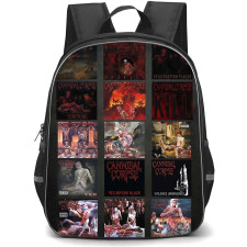 Cannibal Corpse Backpack School Bag StudentPack - Cannibal Corpse Records Collage