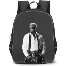 Chris Brown Backpack School Bag StudentPack - Chris Brown Mono Tone Looking Side Grey Background