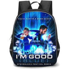 David Guetta Backpack School Bag StudentPack - David Guetta And Bebe Rexha I Am Good Blue Poster