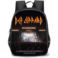 Def Leppard Backpack School Bag StudentPack - Def Leppard Diamond Star Halos Concert Poster