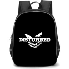 Disturbed Backpack School Bag StudentPack - Band Wordmark In Black Background
