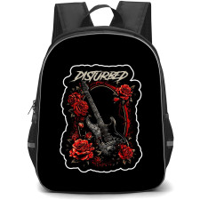 Disturbed Backpack School Bag StudentPack - Guitar Roses Band Sticker