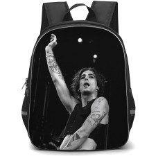 Damiano David Backpack School Bag StudentPack - Damiano David Pop Singer Grayscale Art Poster