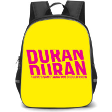 Duran Duran Backpack School Bag StudentPack - Pink Wordmark Logo In Yellow Background