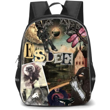 EsDeeKid Backpack School Bag StudentPack - EsDeeKid Collage Red Background