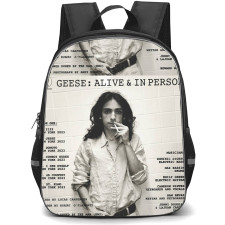 Geese Backpack School Bag StudentPack - Geese Alive And In Person Back Cover Grayscale Poster