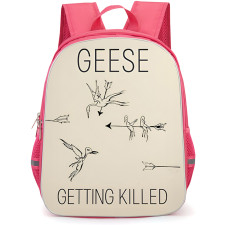 Geese Backpack School Bag StudentPack - Geese Getting Killed Retro Style Sketch Poster