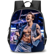 Harry Styles Backpack School Bag StudentPack - Harry Styles On Stage Wearing Denim Vest