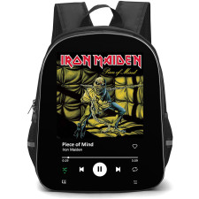 Iron Maiden Backpack School Bag StudentPack - Iron Maiden Piece Of Mind Album Cover Spotify Library Poster