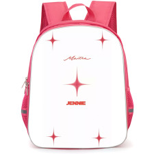 Jennie Kim Backpack StudentPack - Jennie Kim Logo On Red Background