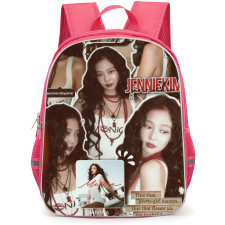 Jennie Kim Backpack StudentPack - Jennie Kim In Red Hair Sitting On Red Flower Poster