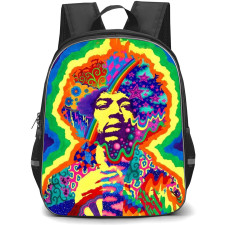 Jim Hendrix Backpack School Bag StudentPack - Jim Hendrix Pattern Art Portrait