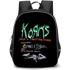 Korn Backpack School Bag StudentPack - Korn Sick And Twisted Tour Spike And Mike Poster