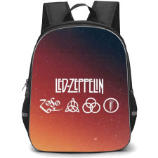 Led Zeppelin Backpack School Bag StudentPack - Band Symbol Space Background
