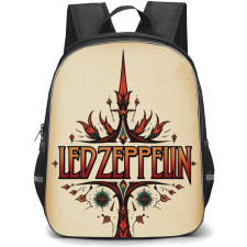 Led Zeppelin Backpack School Bag StudentPack - Band Wordmark Logo Vintage Art